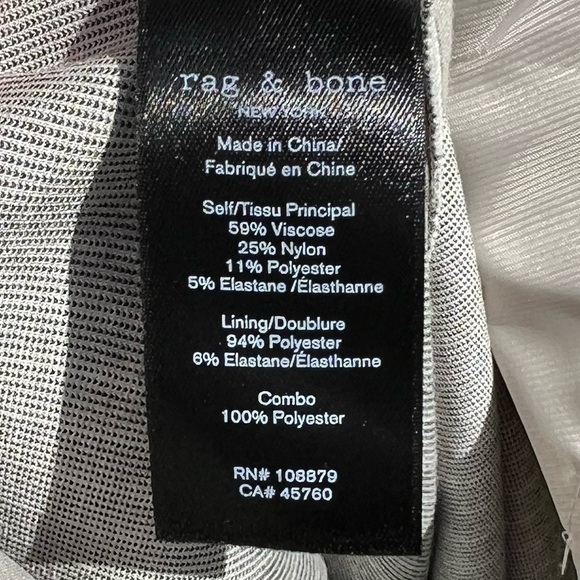 🌻NEW rag & bone Marianne Ivory Black Pinstripe Ponte Pants | Size Large - Picture 12 of 12